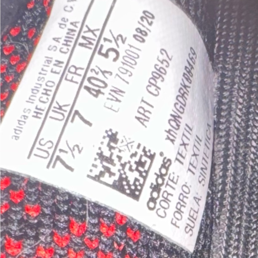 Adidas Yeezy Boost 350 V2 “Bred” Black Red SPLY-350 Sneakers – Size 7.5 - Picture 10 of 10